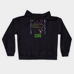 Pew Pew Pew Retro Arcade Game Kids Hoodie